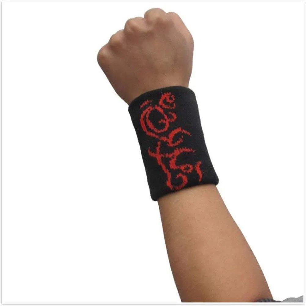 다기능 수 놓은 야외 스포츠 농구 조정 가능한 보호 손목 Sweatband 손목 지원